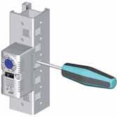 Dispositivos de control Descripción general ClimaSys CC Termostatos regulables NA (botón azul) de contacto normalmente abierto para la puesta en marcha de un ventilador cuando la temperatura