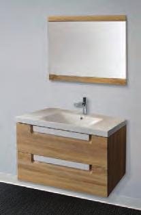 GB 2120 69 Mueble para baño, cubierta y lavabo de resina, cajones con cierre lento,