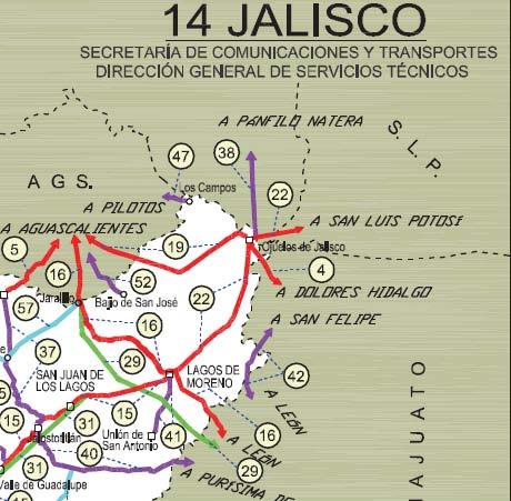 Vialidades en el sistema de ciudades Las ciudades de León y Lagos de Moreno se encuentran interconectadas por la Carretera Federal