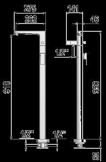 EXENTA Single lever free-standing column Mitigeur