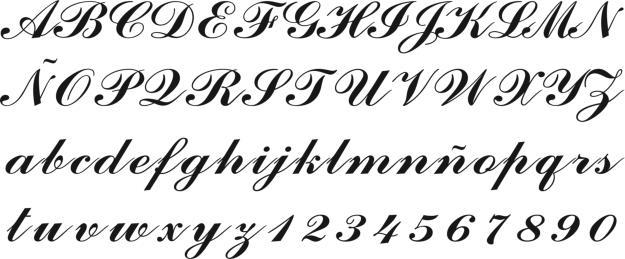 Las tipografías góticas, al igual que las otras tipografías del grupo cursivas o script, se inspiran en la escritura manual, aunque además de