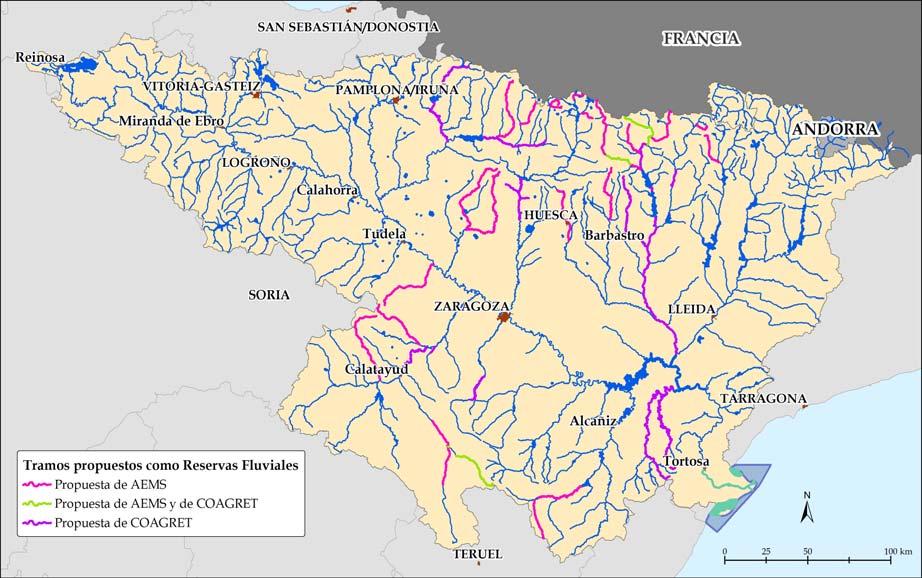 10. RESERVAS NATURALES FLUVIALES Propuesta de reservas naturales fluviales de la Coordinadora de Afectados por Grandes Presas y Trasvases (COAGRET) para la Confederación Hidrográfica del Ebro: