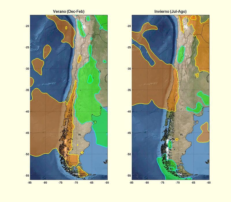 IMPACTO DE CAMBIO CLIMÁTICO EN LAS PRECIPITACIONES Áreas con variaciones de precipitación anual +/-