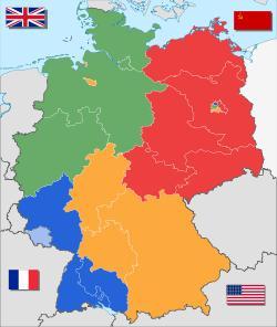 2.1. Los primeros desencuentros (1945-1946) - Al final de la guerra, la mitad oriental de Europa quedó en manos soviéticas, y la mitad occidental en manos estadounidenses y británicas.