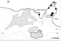Bahía Esperanza Punta Foca Ha<:ia nidos d"g.viotas yg.viotines o Colonias de Pinguinos Nidos de Paloma Antártica Nidos de Escúa laguna º' Boeck"lIa o, ' 00 Choza 3.