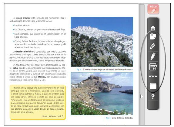 multimedia. En Modo editar, el profesor puede agregar en las páginas del libro: 1. Actividades creadas 2.