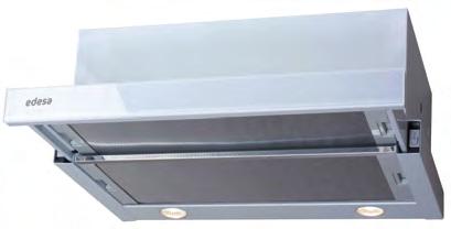 / Máx nivel ruido: 57dB / 45,5dB - Mandos mecánicos tipo switch - 2 niveles de extracción - Iluminación LED, Clase A - Filtro modular de aluminio lavable en lavavajillas - Filtro de carbono opcional