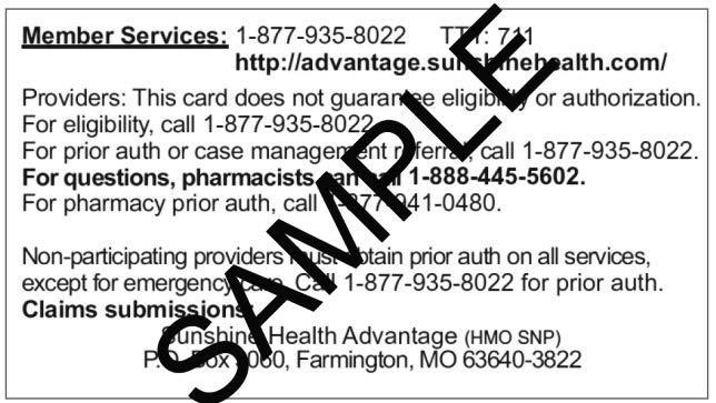 Medicare (Los Centros para Servicios de Medicare & Medicaid) le dará aviso a Sunshine Health Medicare Advantage (HMO SNP) si usted no es elegible para permanecer como afiliado debido a este estatus.