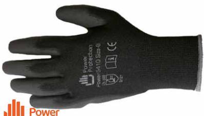Power 5410 Power 5412 Con nylon negro con palma y dedos recubiertos de poliuretano espumado.