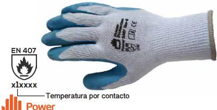 De algodón gris con palma y dedos recubiertos de látex natural, ofrece gran agarre, precisión y