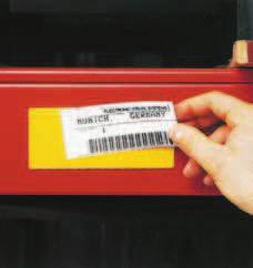 Señalización del almacén Porta-etiquetas Etiquetas pre-perforadas para impresión, consulte la página 249 Porta-etiquetas autoadhesivos Para lector de escáner Incluye etiquetas Material: