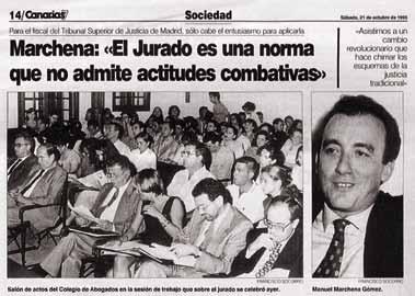 (Noticia ofrecida en Prensa, Canarias7, el 21 de Octubre de 1995) Debate sobre el Régimen