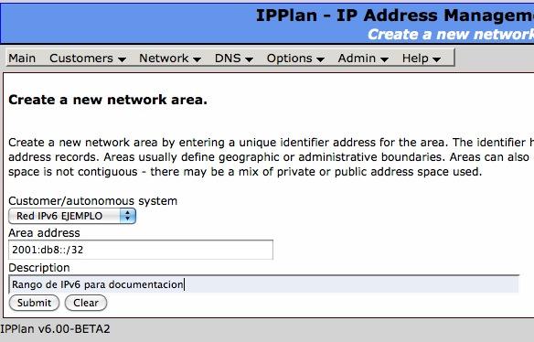 IPPan Crear un rango de direcciones IPv6 asociado a