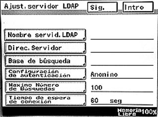 3 Pulse el botón del servidor LDAP que desee registrar o modificar.