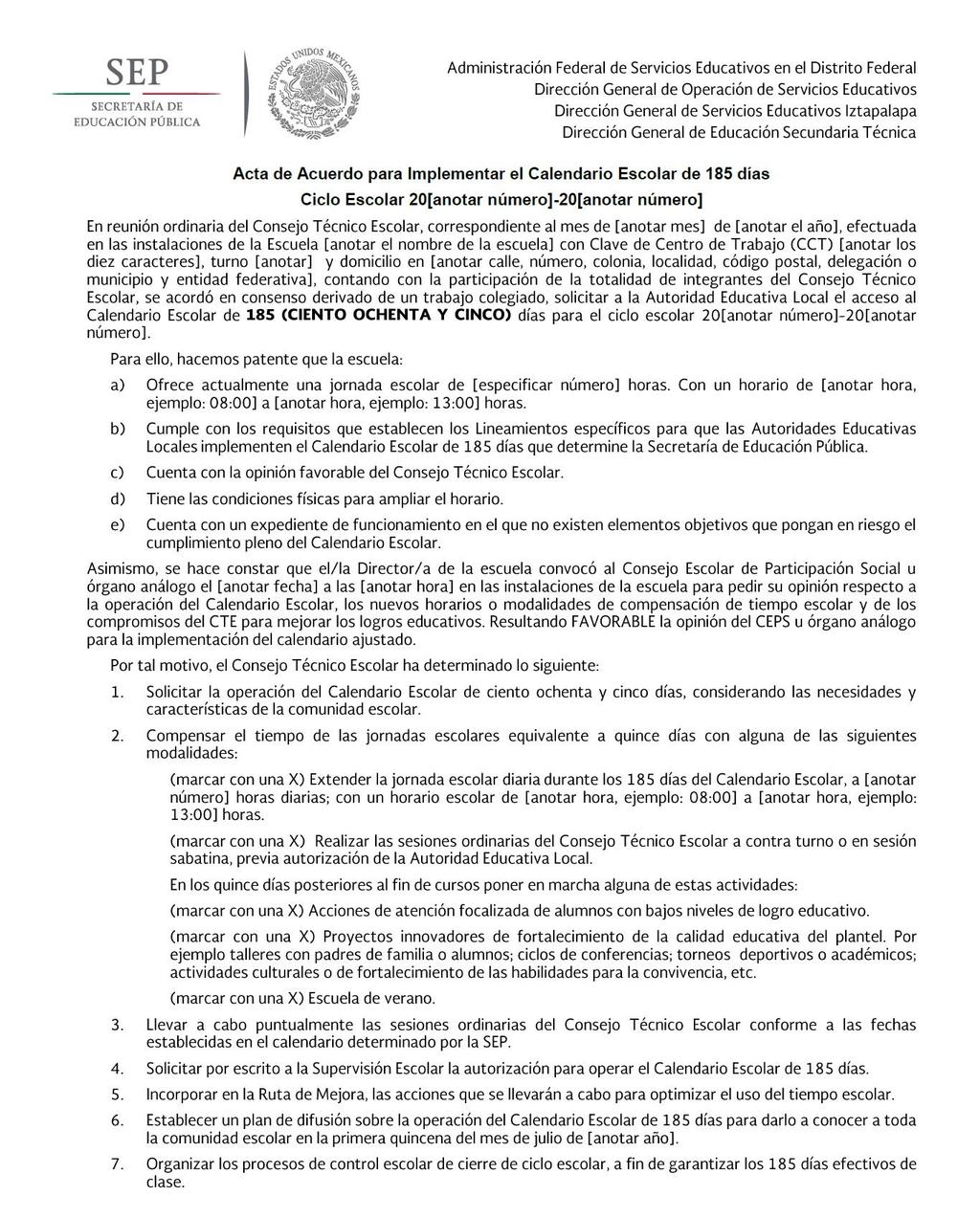 RH-02 ACTA DE ACUERDO PARA IMPLEMENTAR EL CALENDARIO