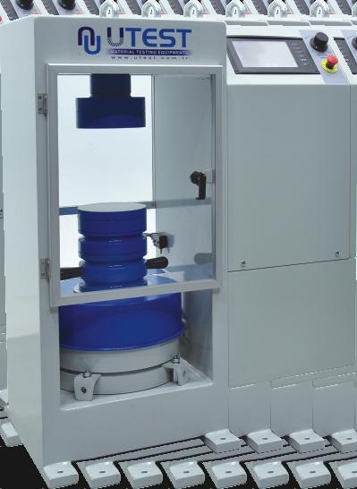 Alta Precisión y Sistemas Electrónicos Estándares BS 1881; ASTM C39 El rango de las máquinas para pruebas de compresión de UTEST Automáticas de 2000 kn y 3000 kn han sido diseñadas para pruebas