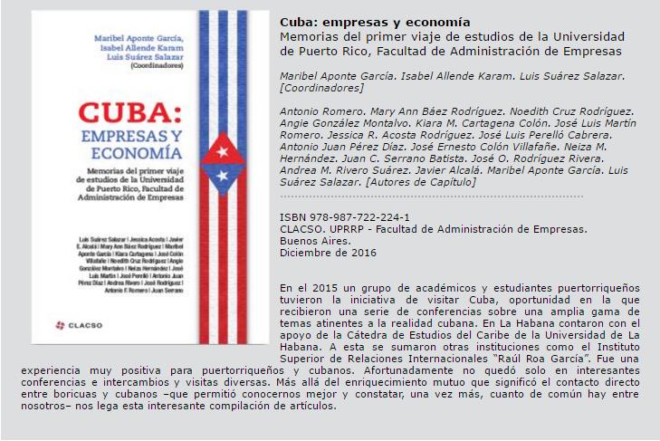 ANEJO Libro: Cuba: Empresas y Economía.