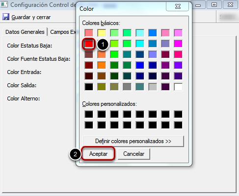 1.- Seleccionar el Color (en este caso para los empleado en