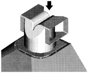 2. Conexión aspirante (instalación tipo C). Este tipo de instalación permite unir la campana a la tubería externa mediante tubos rectangulares con dimensiones nominales de 90x132 (fig. 3).