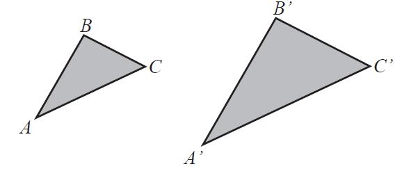 RESPONDA LAS PREGUNTAS 1 Y 2 DE ACUERDO CON LA SIGUIENTE INFORMACIÓN Dos triángulos ABC y A B C son semejantes si se cumple uno cualquiera de los siguientes criterios: 1.