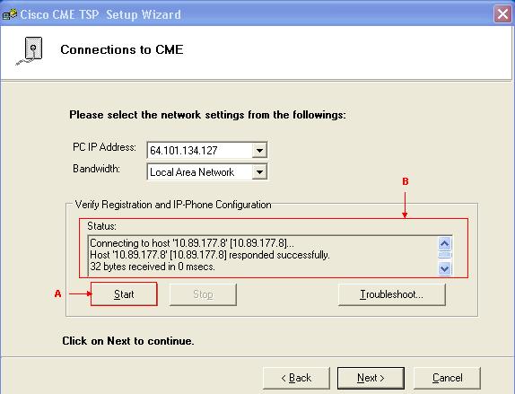 Elija el IP Address de PC y el ancho de banda de sus listas desplegables respectivas.haga clic en Start (Inicio).