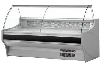 VITRINAS EXPOSITORAS - GAMA 1100 H.14 ALMVE-1100-R ALMVE-1100-C Exterior e interior en chapa de acero plastificada. Plano exposición y encimera en acero inox. Perfilería en aluminio anodizado.