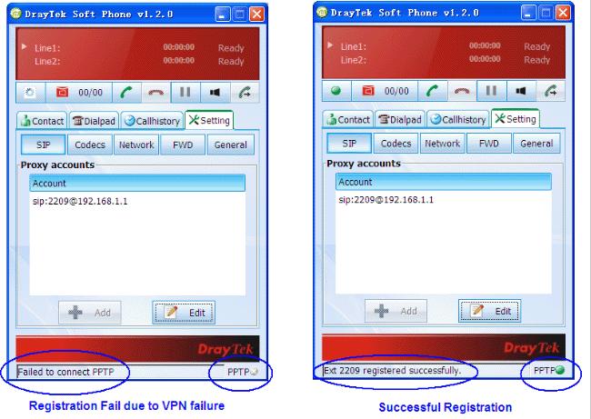 11. Usted puede encontrar el estado de registro de la conexión VPN y VoIP desde la herramienta. 12.