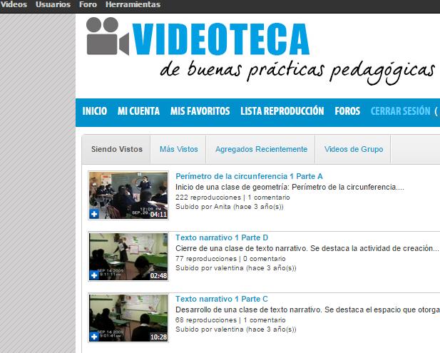 Uso de videos para formación: Videoteca docente Pueden registrarse en www.videotecadocente.