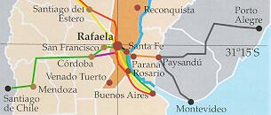 Mapa 2.3: Rafaela y sus conexiones Fuente: www.rafaela.gov.