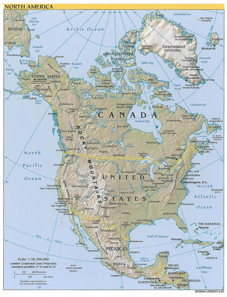 La Cordillera de las Rocallosas: Su origen data de hace 65 millones de años cuando se dio el choque de la Placa del Pacífico con la Norteamericana.