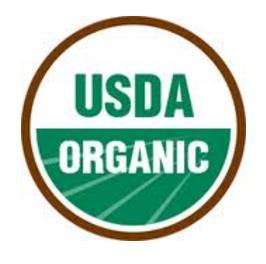 United States Department of Agriculture 100 por ciento orgánico El producto debe contener (excluyendo agua y sal) sólo ingredientes producidos orgánicamente.