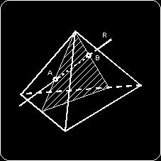 Fig. 8 Fig. 9 En la figura 9, hemos trazado una recta S que pasa por V y corta a R en el punto M.