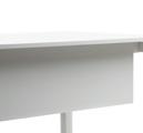 ilaminada Vidrio blanco translúcido PÓRTICO Parte principal de la estructura de la mesa concebido a partir de una geometría sencilla de tubo semioval 60 x 30 x 2 mm, con pintura epoxi con una capa de