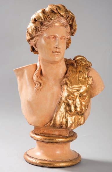 484 483 483 Dionisio en escayola dorada, primera mitad siglo XX. Inspirado en modelos de Canova. Altura: 60 cm. Salida: 500 484 Fanny Rozet (Francia, 1881-1921).