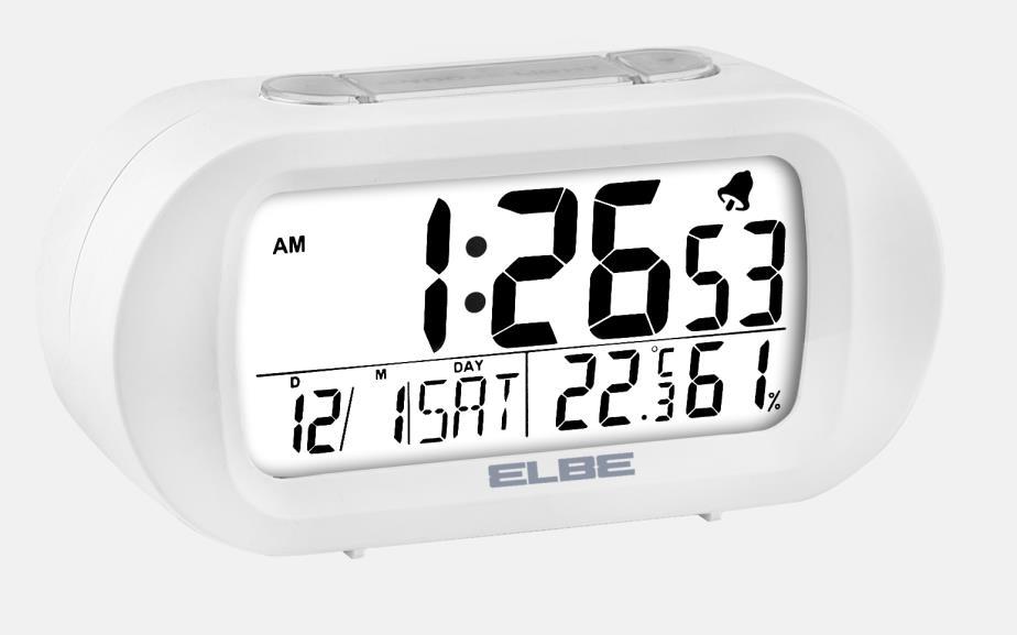 MANUAL DE INSTRUCCIONES ELBE RELOJ DESPERTADOR CON TERMOMETRO RD-009-B Manual de Usuario: Enhorabuena por adquirir su nuevo reloj despertador ELBE RD-009-B.