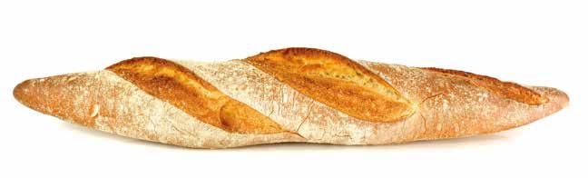 Barras de pan (precocido) Rai12000 Precocido. 390 g/u. 15 u./caja Rústico barra ECO Descongelar 20, cocer 15-20 a 190-200. Tamaño 54 cm.