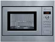 Programas automáticos de cocción y descongelacion por peso. Selector de funciones: microondas (5 niveles), grill y microondas + grill. Interior de acero inoxidable. Parrilla grill elevada.