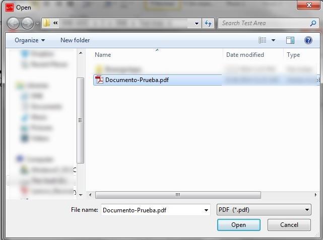 Press on the button to the right of the tool to load a PDF file.