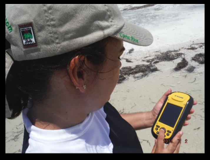 Uso de GeoXplorer Monitoreo de playas (8 días) Se establecieron 22 estaciones de monitoreo de playas.