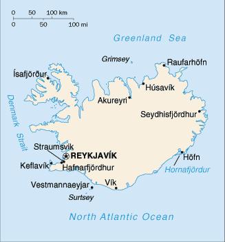 Islandia está conformada por 23 condados y 14 ciudades independientes. Las ciudades más grandes son Reykiavik, Kópavogur, Hafnarfjörður y Akureyri.