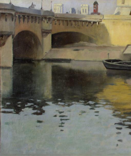 Santiago Rusiñol Pont Neuf / oleo sobre lienzo / 38 x 62 cm / París 1890 publicado en La pintura Europea de Rusiñol, pàg.