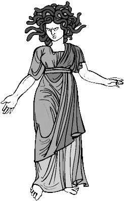 Gorgona Descripción: Horribles y absolutamente mortales mujeres humanoides con serpientes en el cabello y mirada petrificadora. Son las descendientes de Medusa, la mítica diosa madre de su raza.