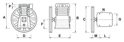 12 Dimensiones de los compresores Compresores exentos de aceite con accionamiento directo Compresores de una etapa con transmisión por correa Compresores lubricados con accionamiento directo