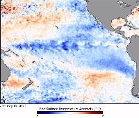 nivel del océano en Oceanía y un aumento en el Pacífico Oriental.