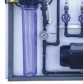 las funciones de maniobra del equipo: Control de entrada de agua de aporte Arranque/parada de la bomba de presión Nivel de depósito de acumulación Gestión en