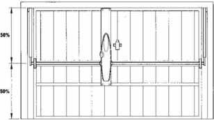 encuentre unos 50 o 00 mm aproximadamente más abajo del centro de rotación de la puerta basculante (fig. 8).