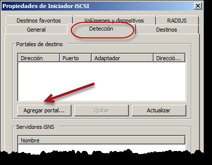 Módulo: Servicios de almacenamiento en nube privada 4.3 Omita la configuración túnel de IPSec Paso 5 Ficha Detección 5.1 Dé un clic en el botón Agregar portal 5.