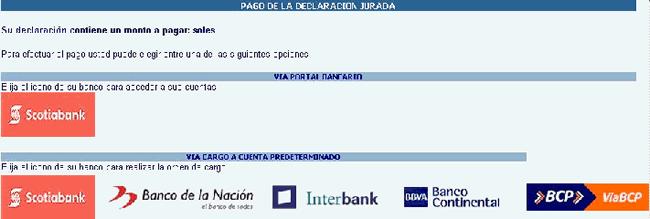 Continental (Tarjeta de Crédito y Débito) Interbank (Tarjeta de Crédito y Débito) Scotianbank (Tarjeta de Crédito) BIF (Tarjetas de Crédito) Banco de Crédito BCP (sólo tarjeta de Crédito) Banco de