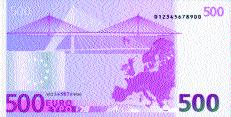 (copyright), la firma de presidente del Banco Central Europeo, la bandera de la Unión Europea y el