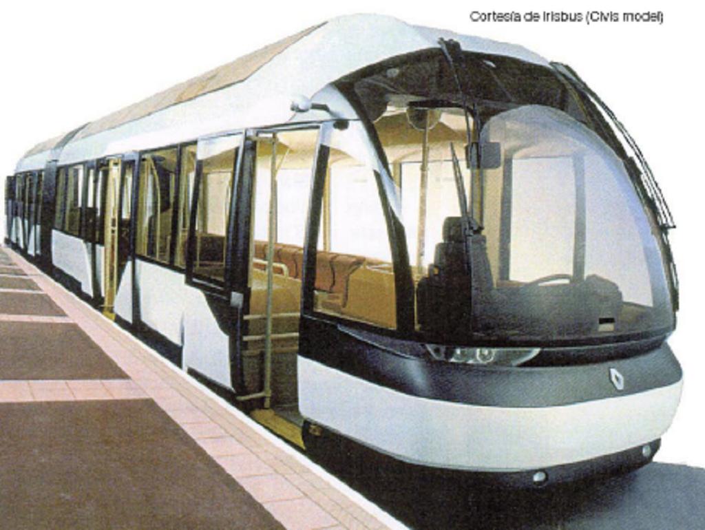 Diseño exterior de un autobús de un sistema BRT Desde la perspectiva del usuario, el diseño del interior del bus es mucho más importante que los elementos de propulsión.